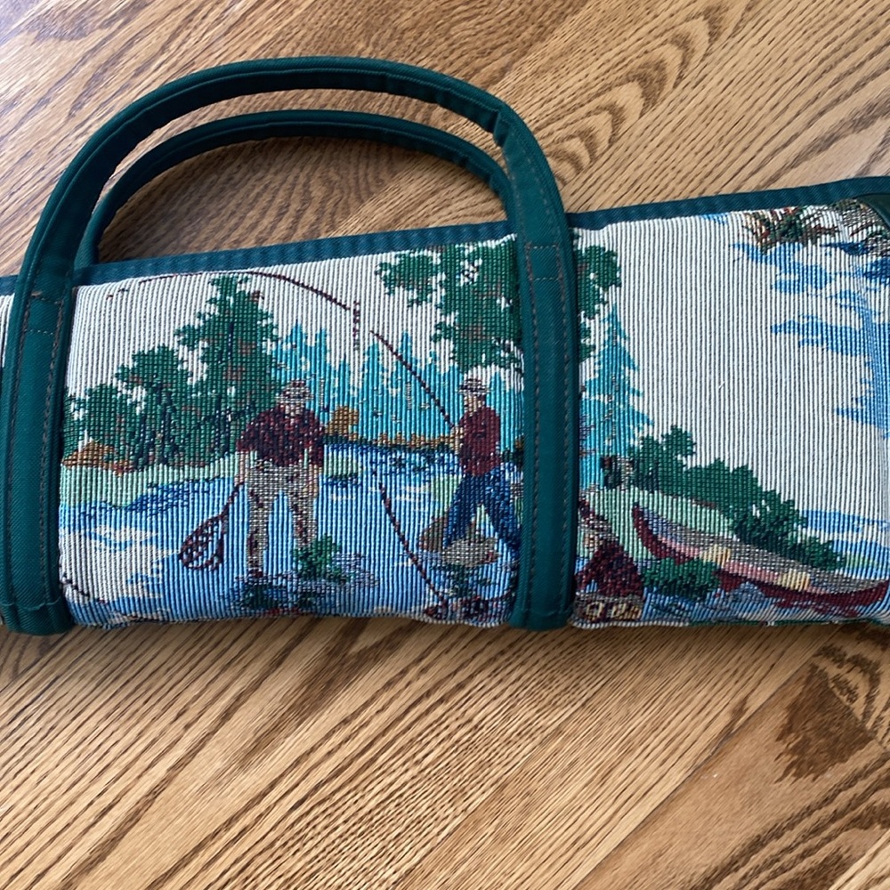 Vintage needlepoint hunting soft gun case outdoorsman fishing gorpcore - Picture 7 of 16